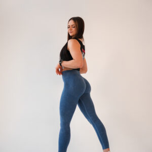 LEGGINSY BEZSZWOWE FENIX GYM niebieskie
